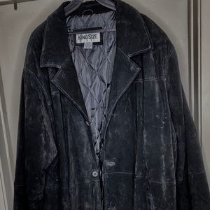 King Size 4XLT 100% Suede Leather Over Coat Big and Tall